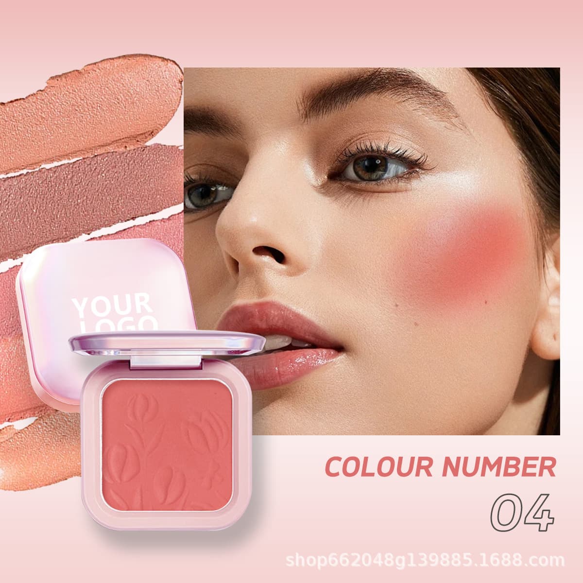 Cross-border blush OEM custom brightening eye shadow natural nude makeup waterproof coloring rouge powder logo makeup