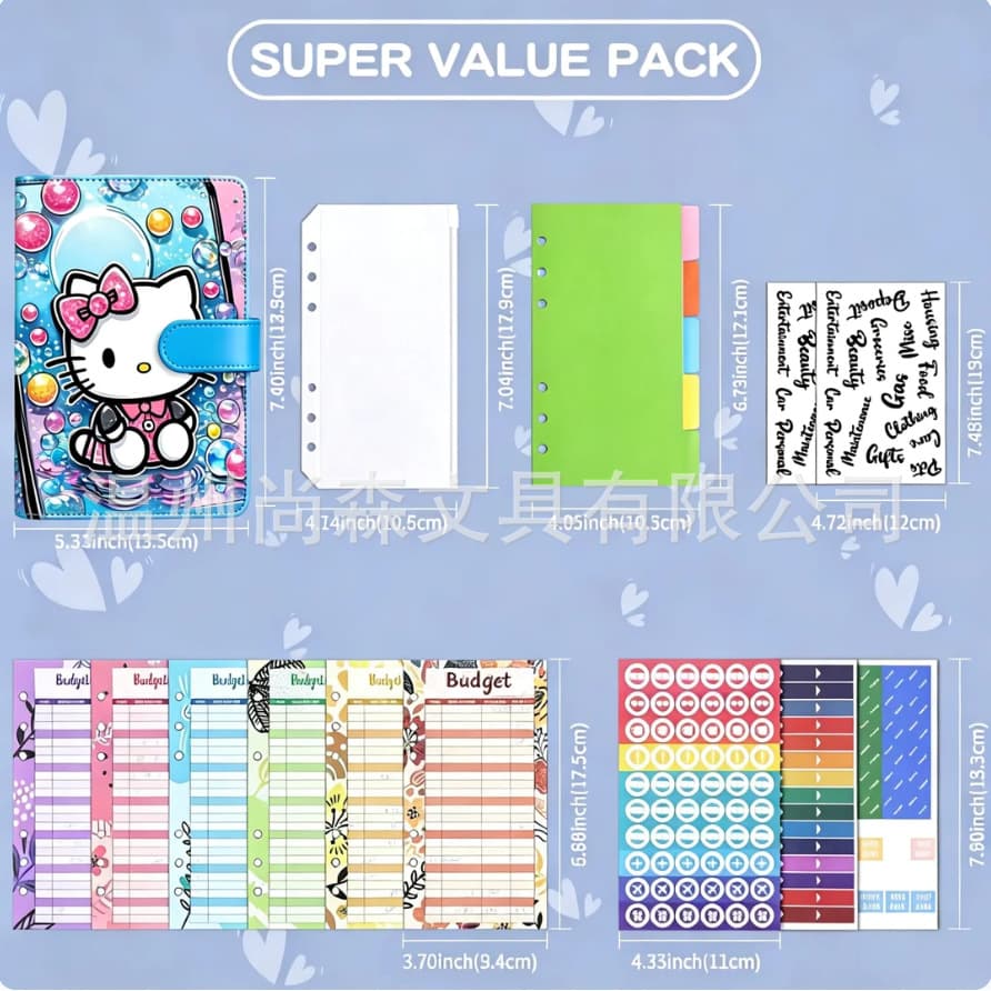 Amazon specializes in A6 loose-leaf cartoon Hello Kitty creative high-value loose-leaf hand ledger student accounting book