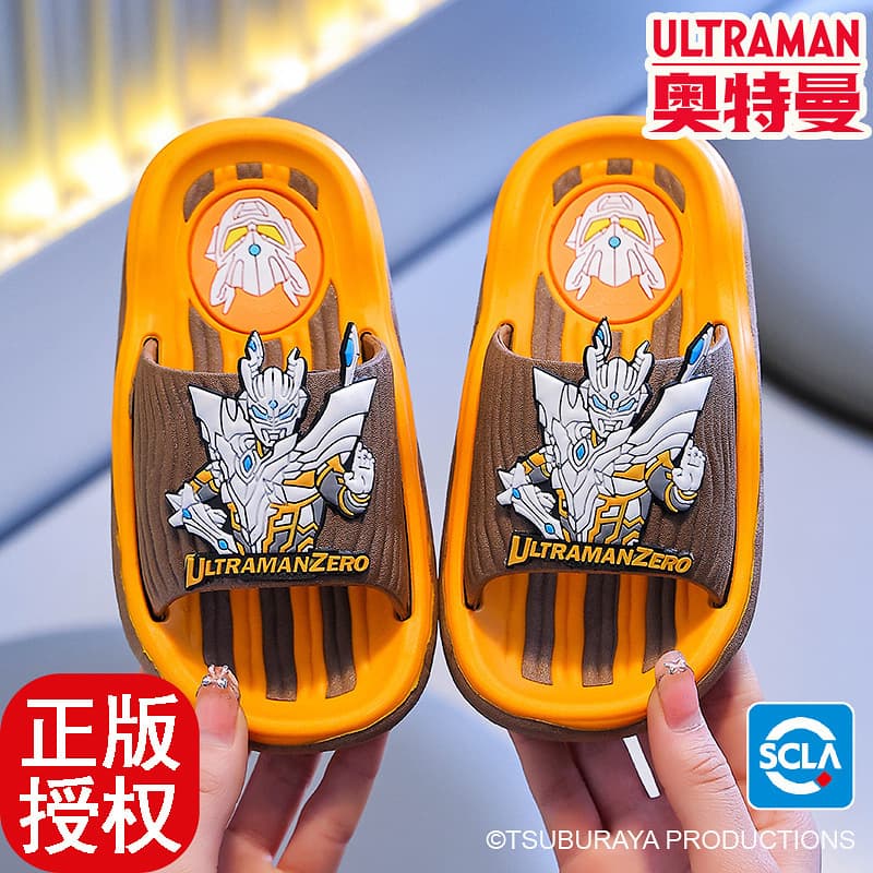 New Ultraman Zero Children's Slippers Summer Bath Soft Sole Non-slip Indoor Boys Toddler Boys Sandals Baby
