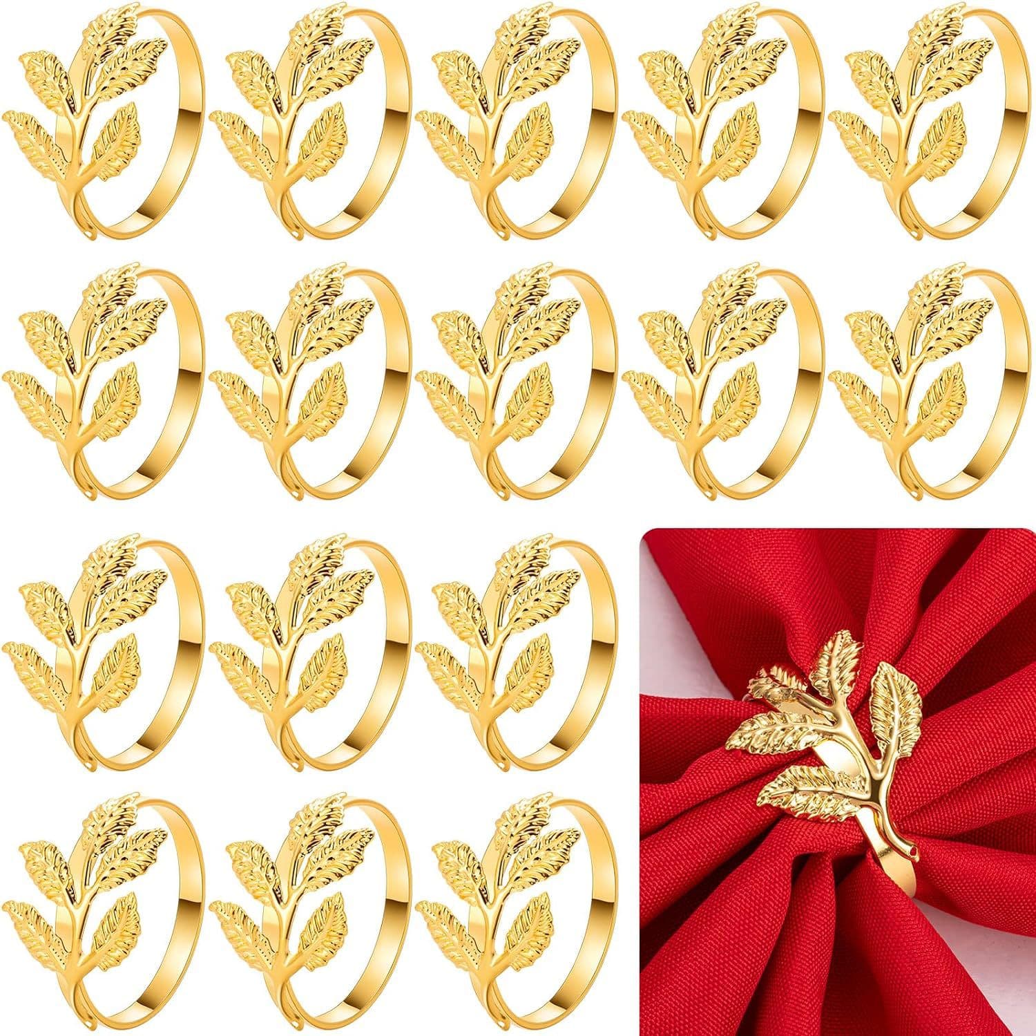 Cross-border Leaf Napkin Ring Five-Leaf Clover Leaf Napkin Holder Simple Metal Plant Table Decoration Napkin Ring