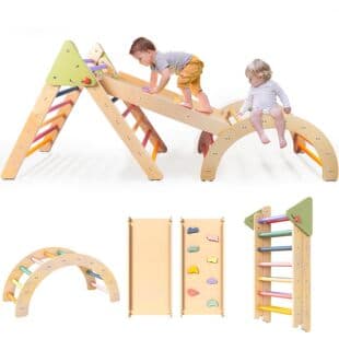 Custom Early Education Sensory Integration Training Climbing Set, Children's Folding Climbing Frame, Solid Wood Indoor Climbing Frame for Kids