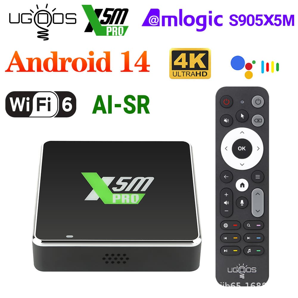 UGOOS X5M PRO TVBOX Android14 Amlogic S905X5M WiFi6 BT5.4