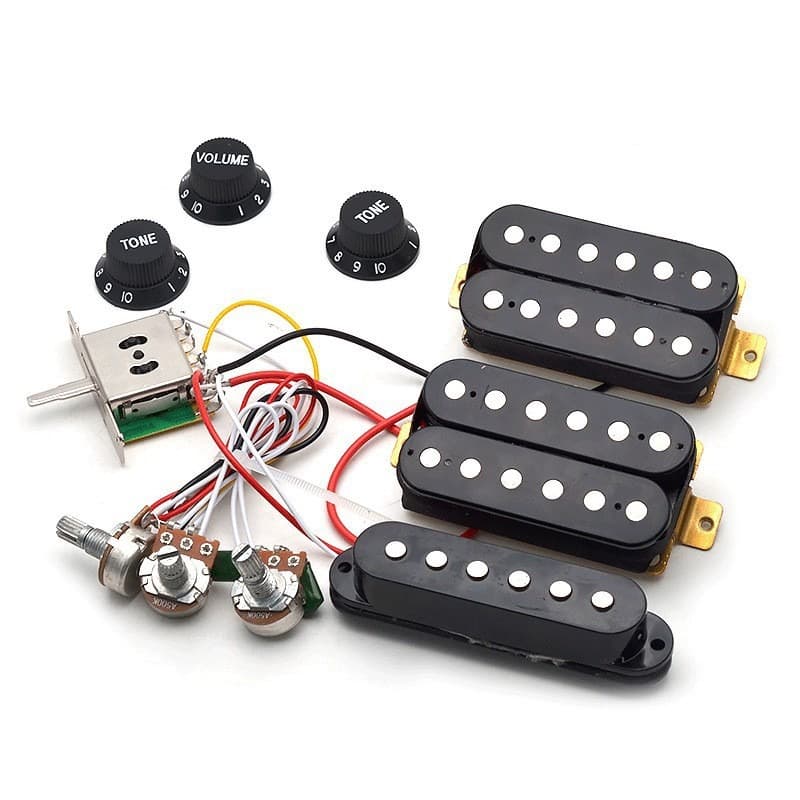 ST Electric Guitar Pickup Wiring Assembly with HSH Dual Single Dual Pickups 500K Potentiometer 6.35mm Output Jack