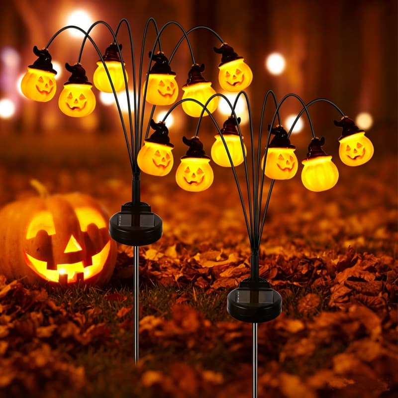 Halloween Pumpkin Ground Insert Light Solar LED Eyeball Lamp Outdoor Holiday Decoration Christmas Garden Lawn Light