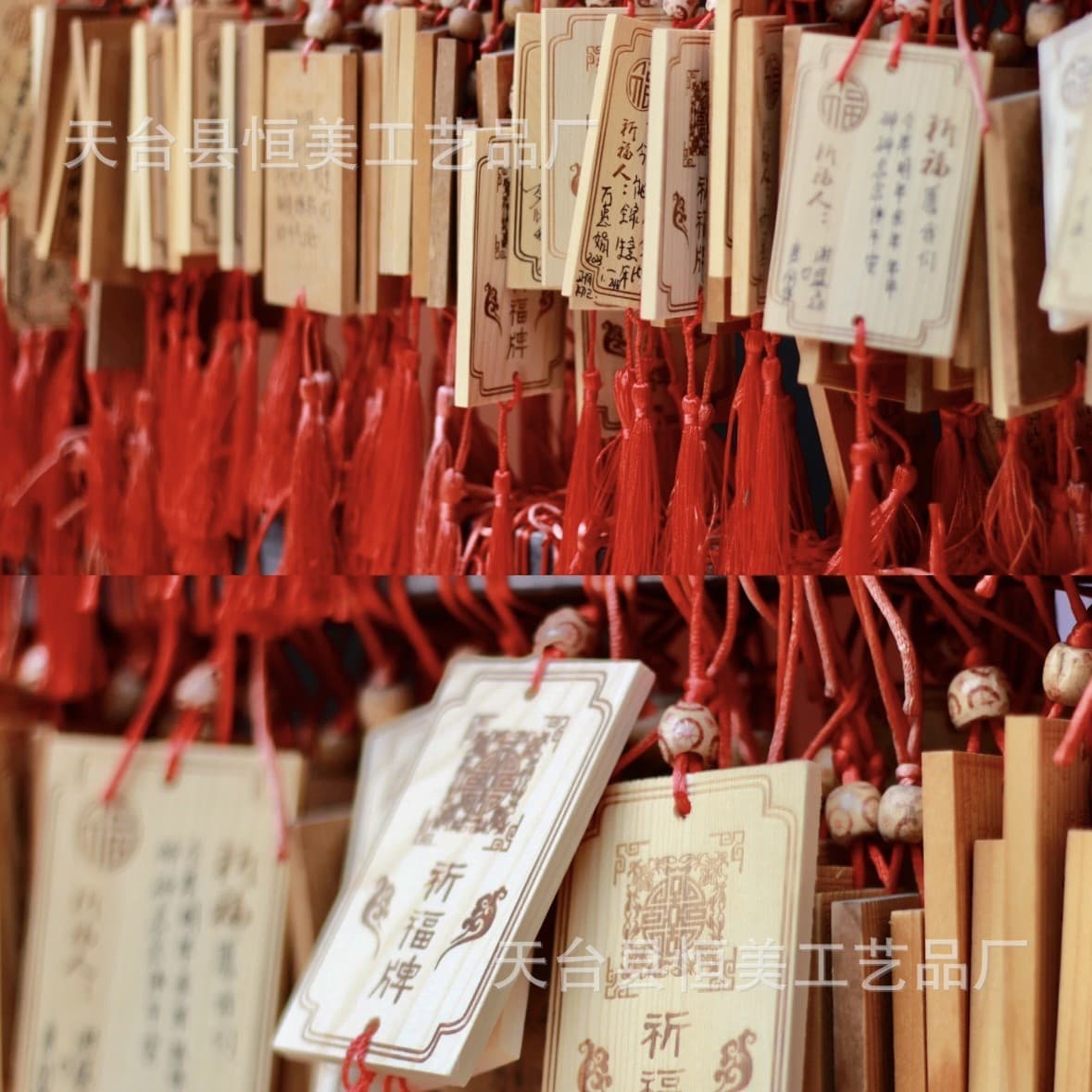 Solid Wood Wishing Plaques, Wooden Pendants, Blessing Tags for Scenic Areas, Tree-Hanging Peace Hangers, Handwritten Wish Boards with Logo Option