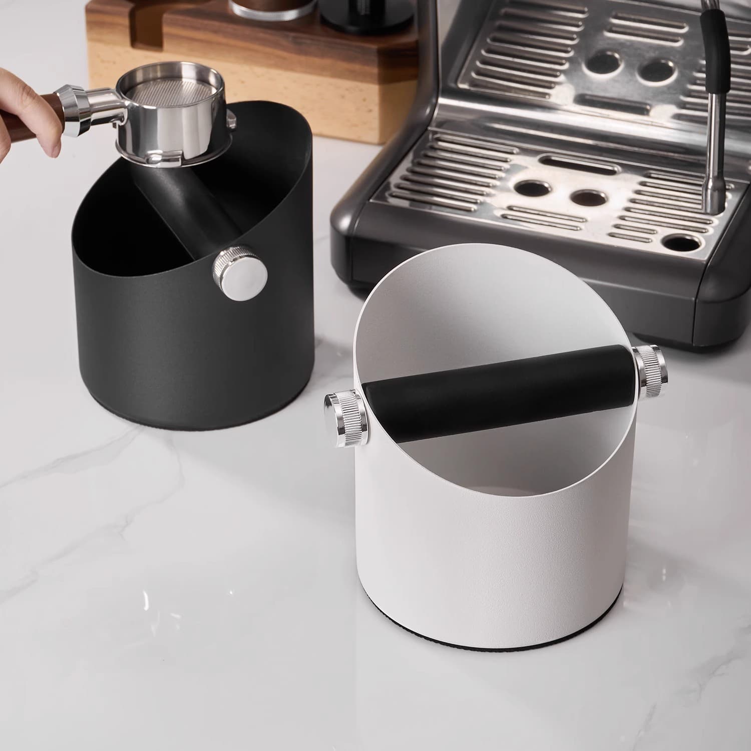 Stainless Steel Coffee Knock Box Powder Waste Box Cafe Bar Waste Bucket Milk Tea Coffee Knock Box Slanted Waste Bucket