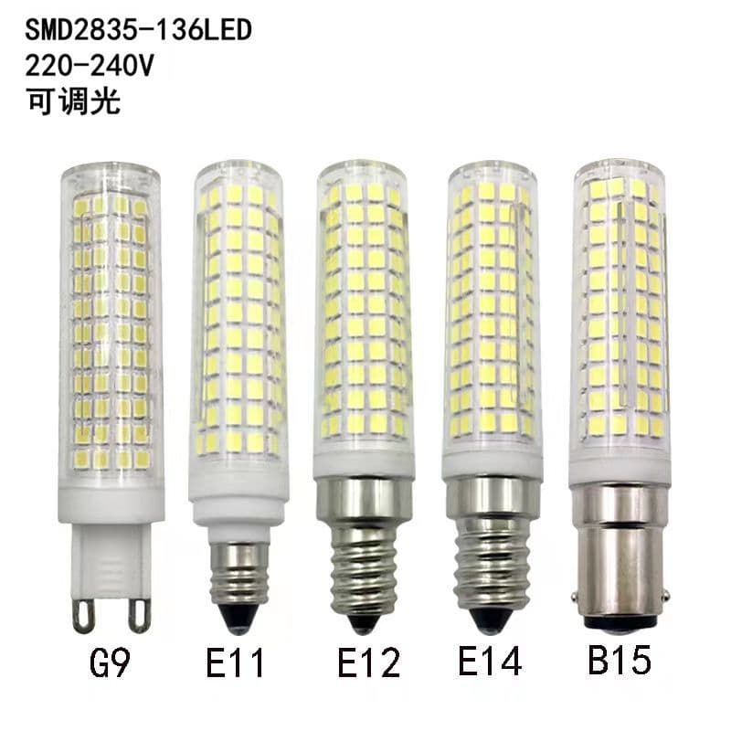 G9 High Brightness High CRI E14 E11 E12 B15 2835 136-Lamp Ceramic LED Corn Light 220V Dimmable