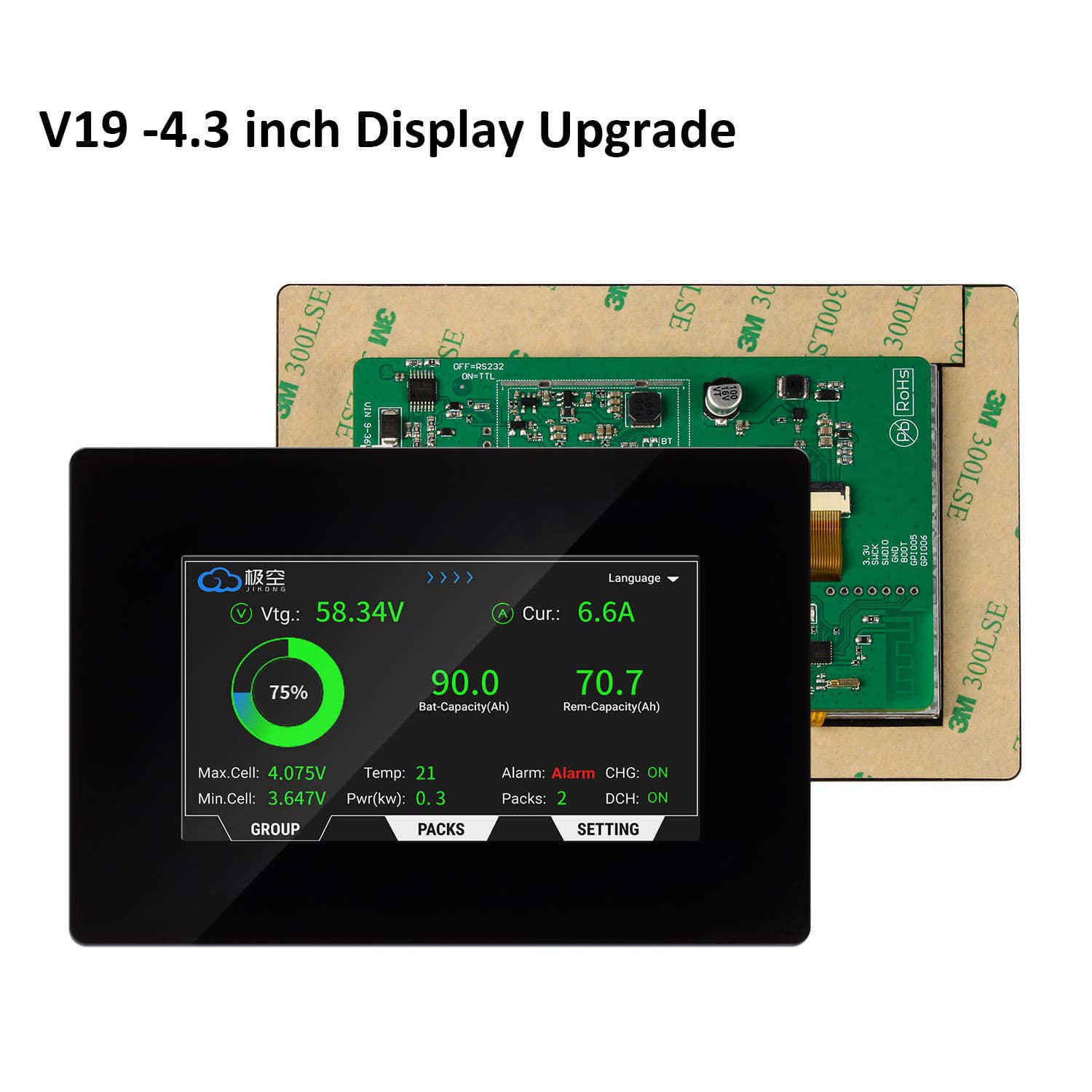 Jikong Protection Board Display 4.3LCD 3.2LCD 2.5LCD Monitor for Lithium Battery Protection Board