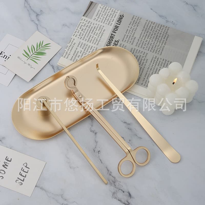 Aromatherapy candle tool set scissors candle wick hook candle wick cutter extinguisher candle shade original color green bronze red bronze pearl gold