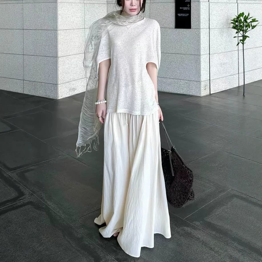 r0w Pants! Comfort Zone Versatile Ruffle Hem Casual Pants for Women, Lazy and Slimming Floor-Length Trousers