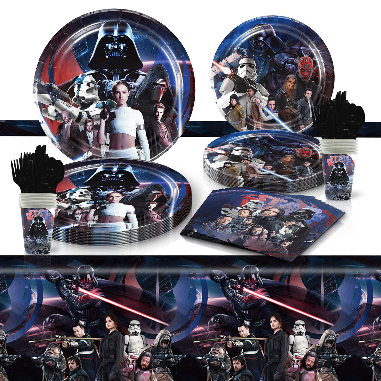 STAR WARS Theme STAR WARS Party Tableware Atmosphere Layout Decorative Paper Tray Paper Cup Paper Towel Tablecloth