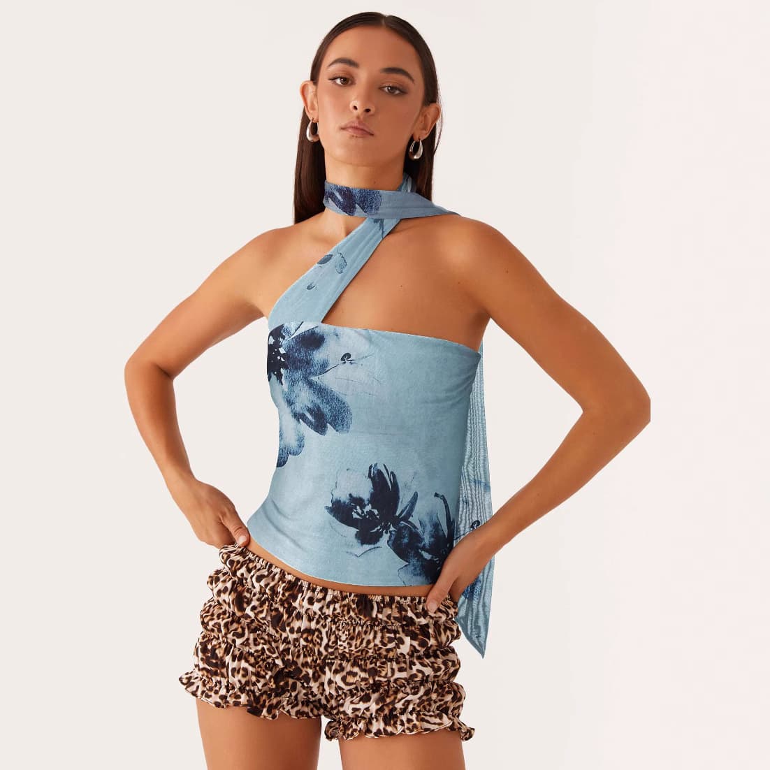 2025 Summer New Digital Print Sexy Pure Desire Tube Top Slim Fit Crop Top