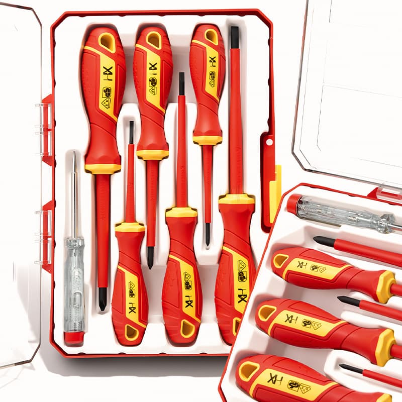 7-Piece Insulated Screwdriver Set, Household Repair High Voltage VDE Screwdriver Kit, Electrician Professional Tool