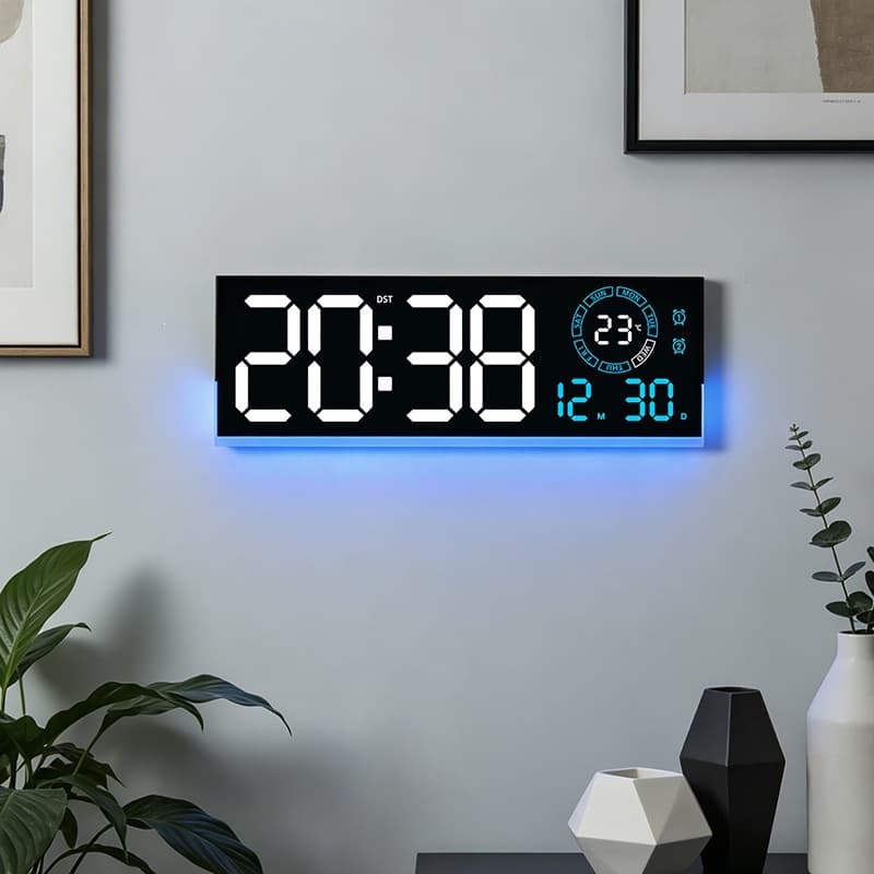 New Glow-in-the-Dark Creative Clock Living Room Wall Clock Modern Minimalist LED Digital Clock with Dual Alarm 6696 Decoration