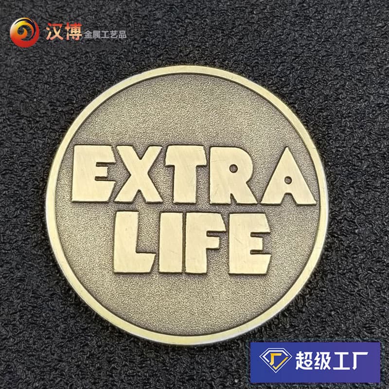 Custom Metal Brushed Antique Game Coin Prop Iron Coin with UV Enamel Process