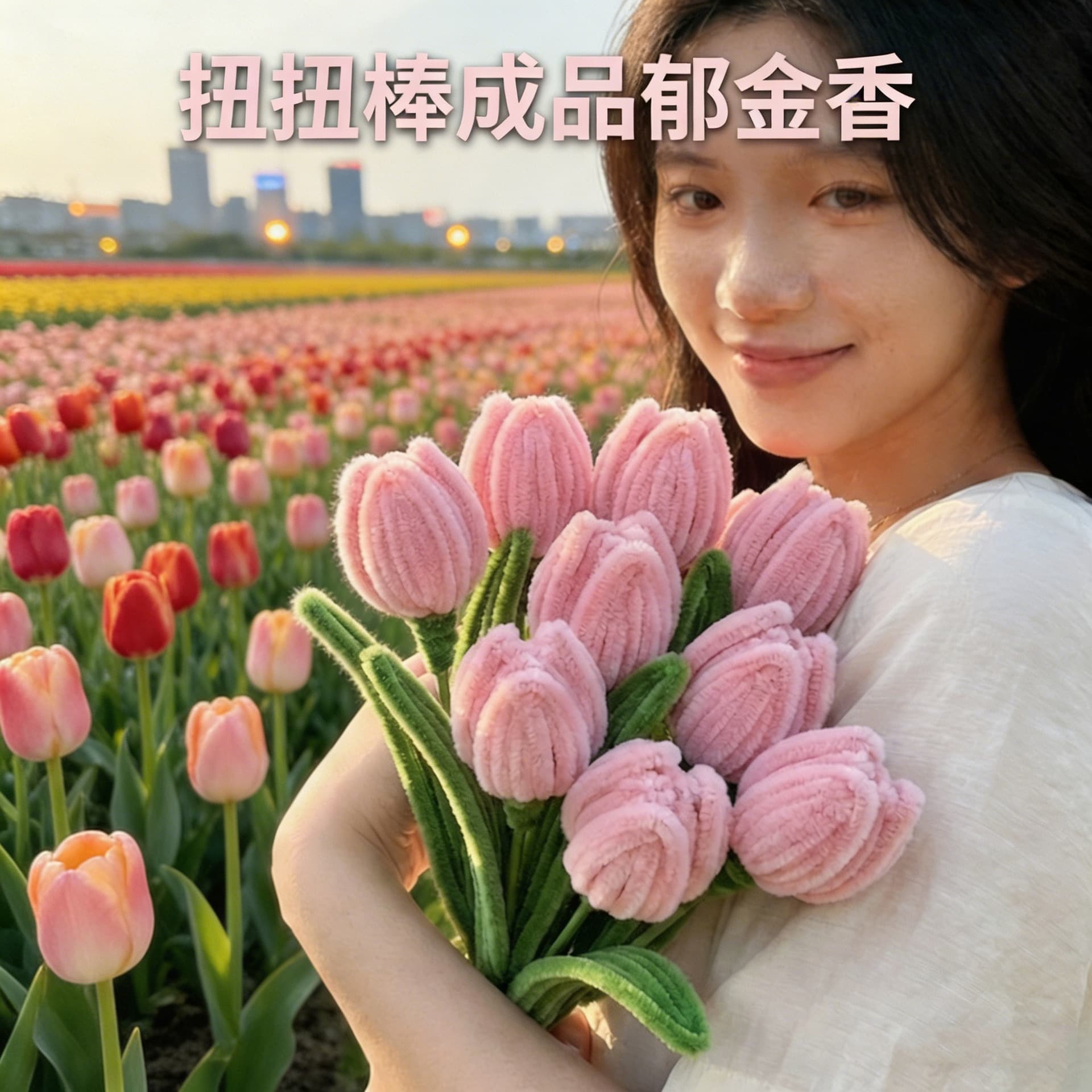 Source manufacturer direct sales twist stick tulip finished product home decoration mother's day stall supply holiday gift