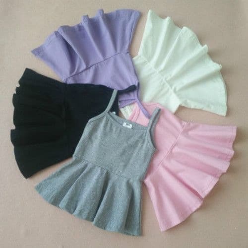 Children's Summer Dress for Girls Baby Kids Princess Cotton Spaghetti Strap Full Skirt