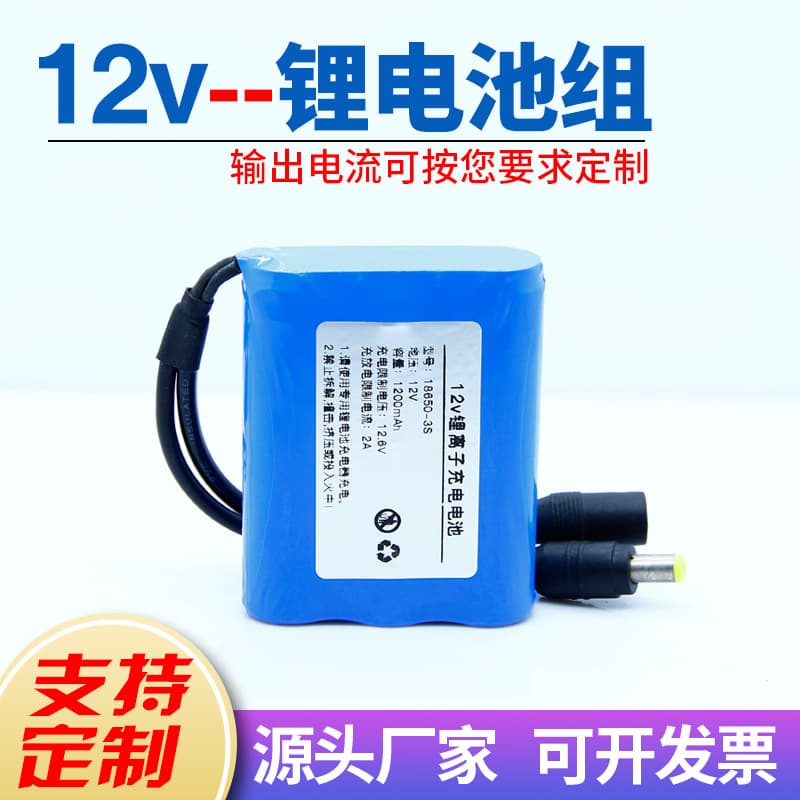 12V Lithium Battery 12V Outdoor Solar Light 18650 Lithium Battery Surveillance Street Light 5525 Dual DC Terminal Head