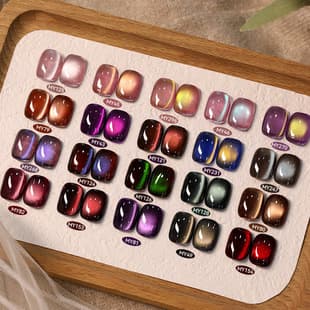 BORN PRETTY Autumn/Winter Trendy Color Ice Crystal Cat Eye Gel Nail Polish, High Magnetic Transparent Red Brown Magnetic Nail Gel