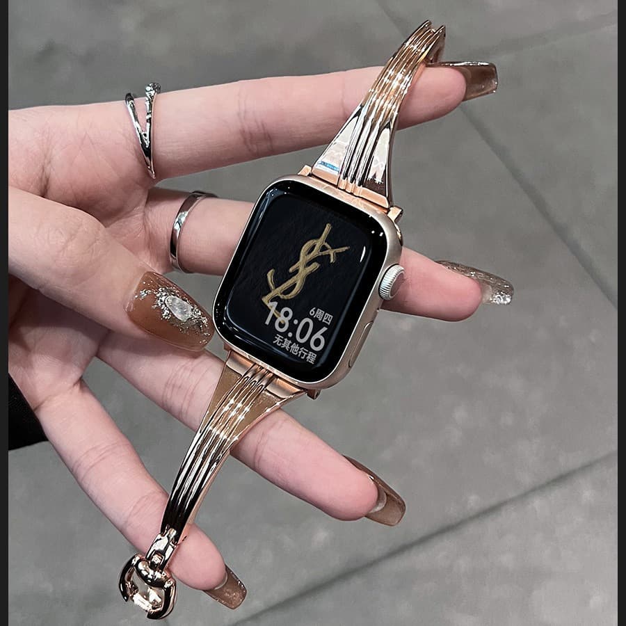 Apple Watch 8 Ultra 56 Band 49mm 45mm 44mm 41mm 40/38 Metal Simple Line Bracelet S9 Table Chain For Watch