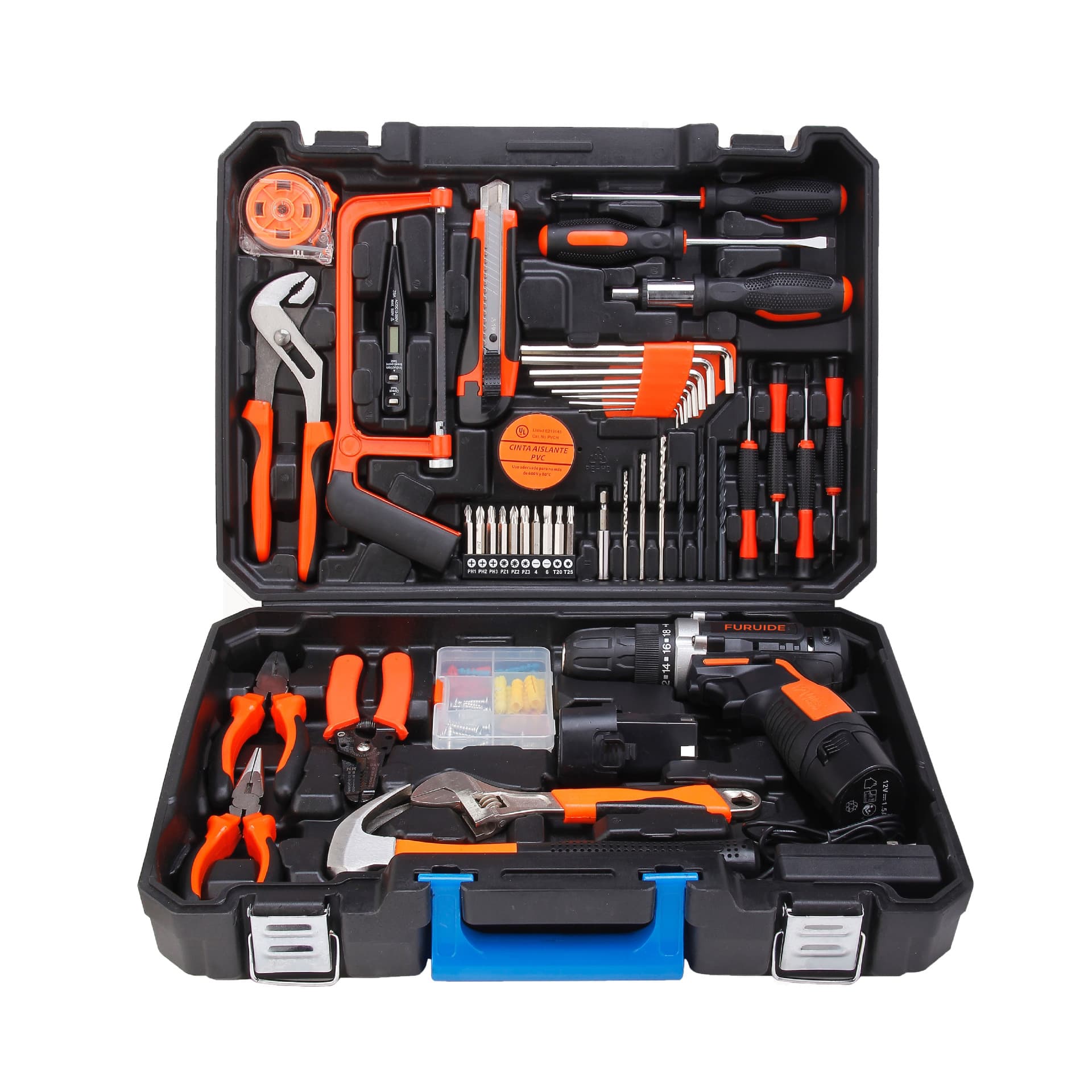 Factory Direct Multifunctional Lithium Battery Hand Drill Electric Screwdriver Hardware Tool Kit Combination Toolbox