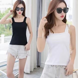 Wide Strap Base Layer Tank Top Inner Vest Women Outer Wear Trendy Slim Summer Thin Base Layer Top