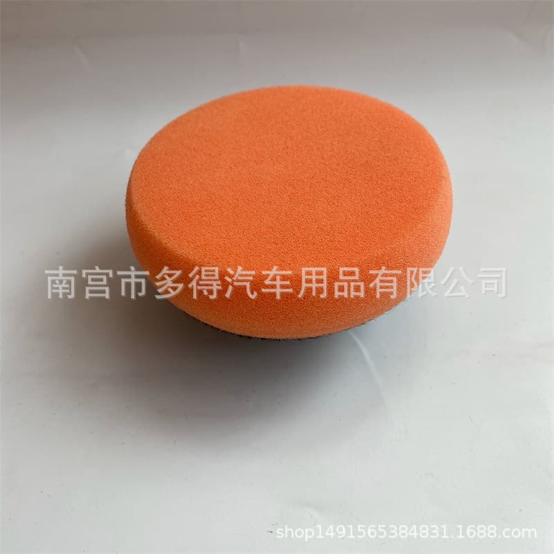 Car Polishing Waxing Orange Sponge with Handle, Manual Polishing and Waxing Tool for Car Care and Detailing