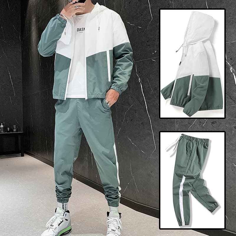 2025 Fall/Winter New Men's Casual Two-Piece Set Fashionable Trendy Ins Style Men's Stylish Foreign Trade Sports Suit