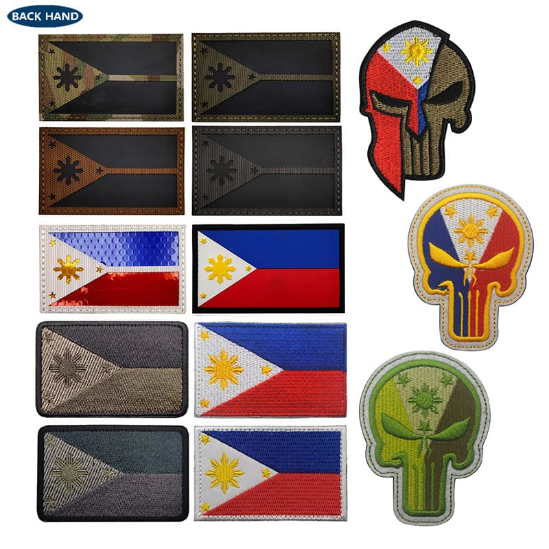 Haike Outdoor Embroidery Flag Sleeve Badge Philippines Reflective Hook and Loop Badge Tactical IR Identification Patch In Stock