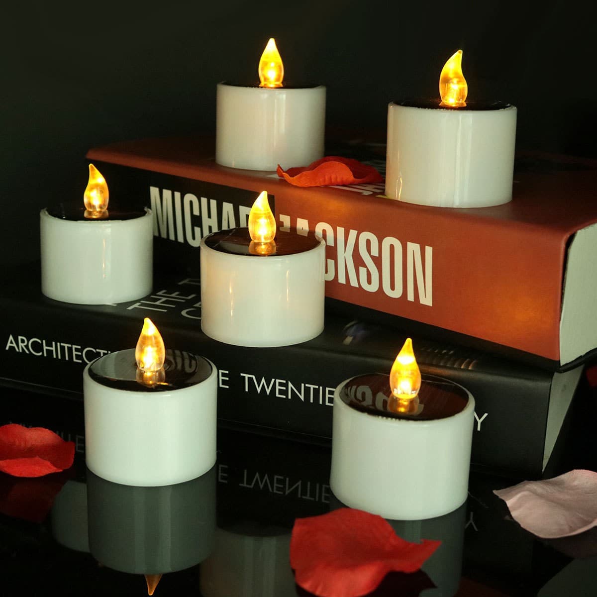 Factory Direct LED Flashing Electronic Waterproof Outdoor Candle Smokeless Flameless Self-Lighting Solar Candle