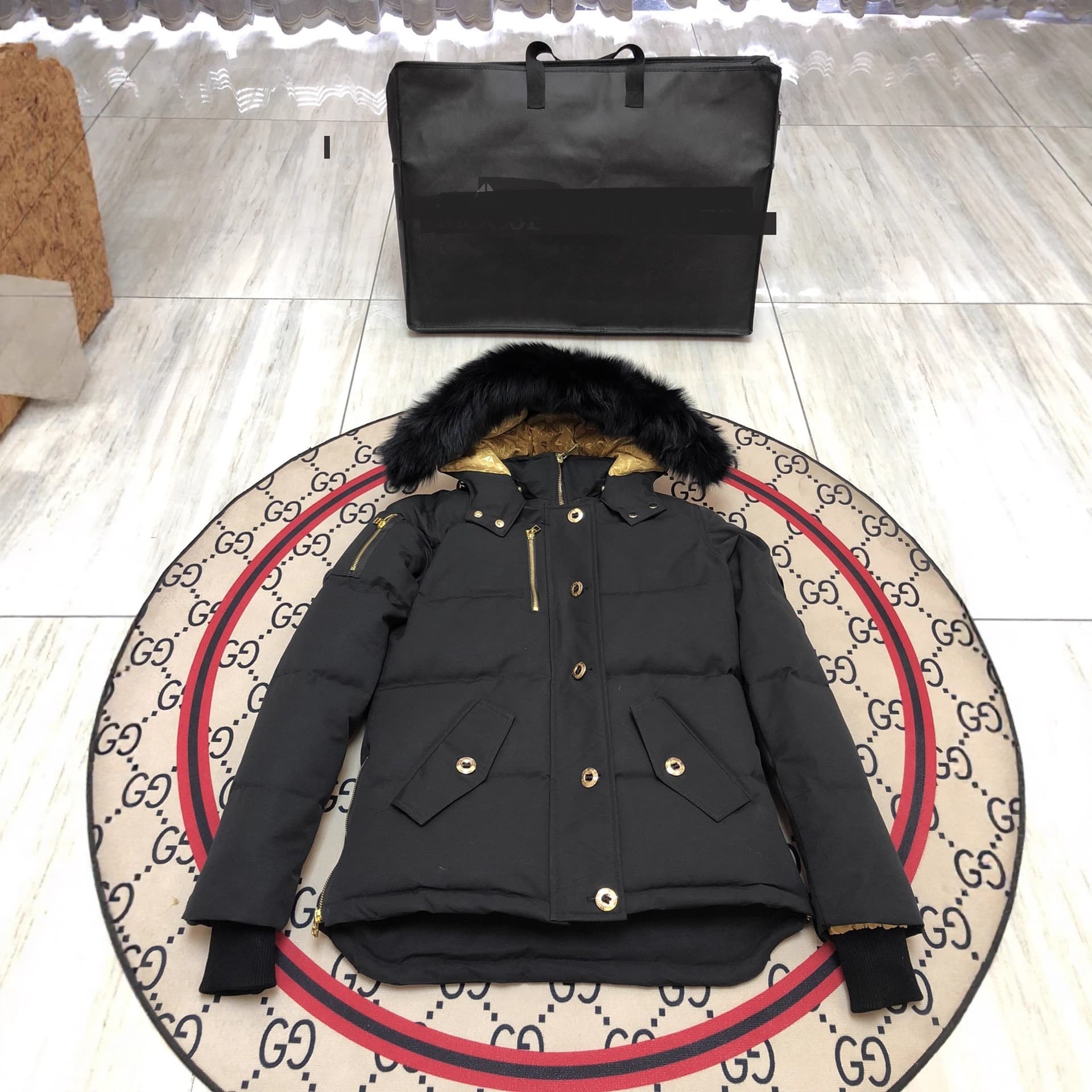 2025 Moncler Gold Scissors 05 Women's 06 Men's Gold Label Gold Zipper Hooded Down Parka Jacket
