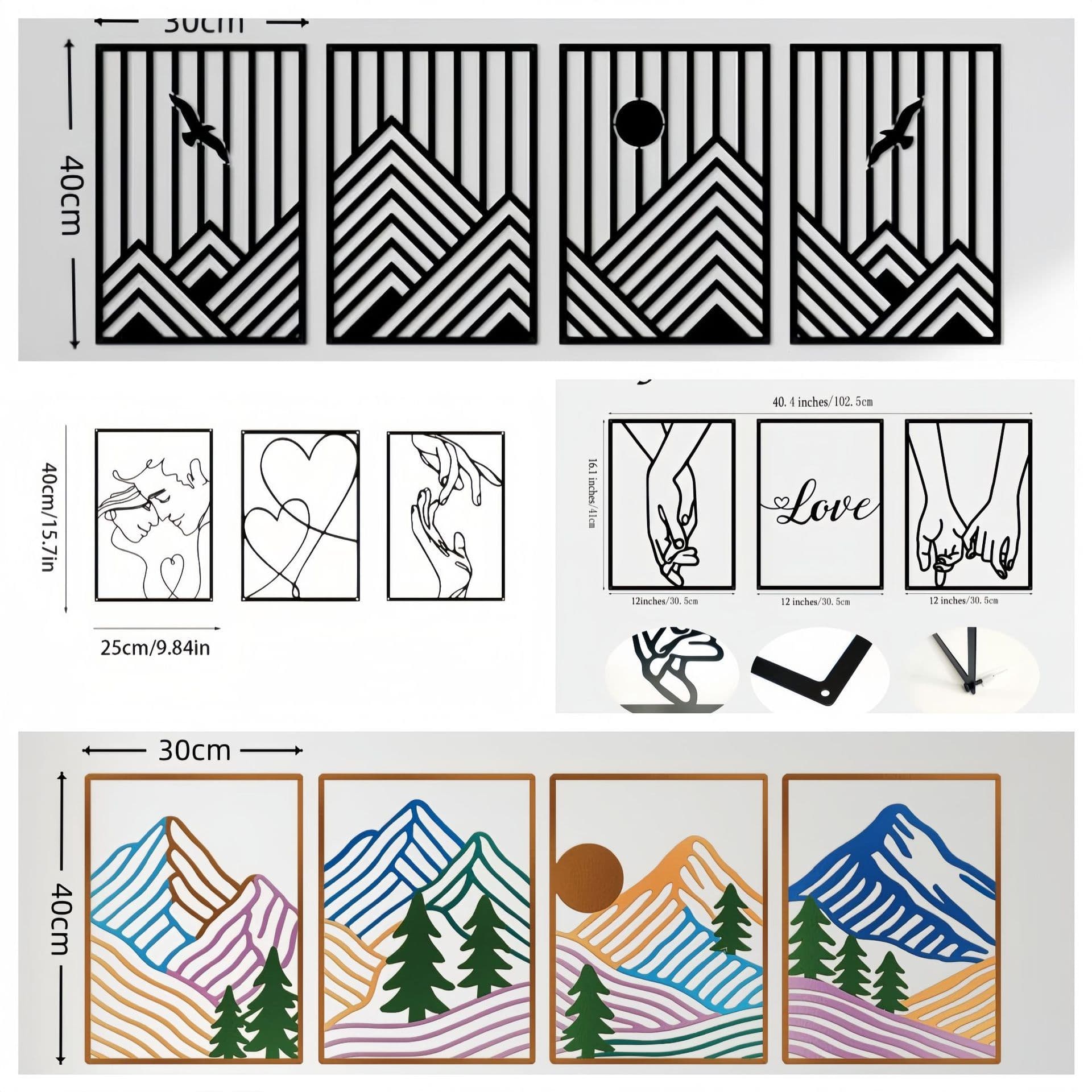 Cross-border New Creative Wall Decor Hanging Painting Iron Art Craft Wall Art Home Wall Decoration Wall Mounted Metal Wall Hanging