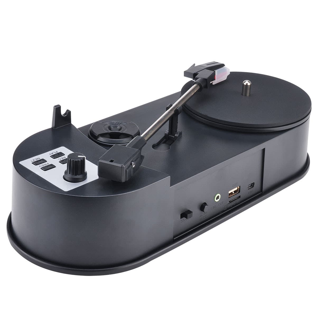 Mini Vinyl Record Turntable Phonograph Direct to USB MP3 with Dual Speeds 33/45 RPM ezcap613P
