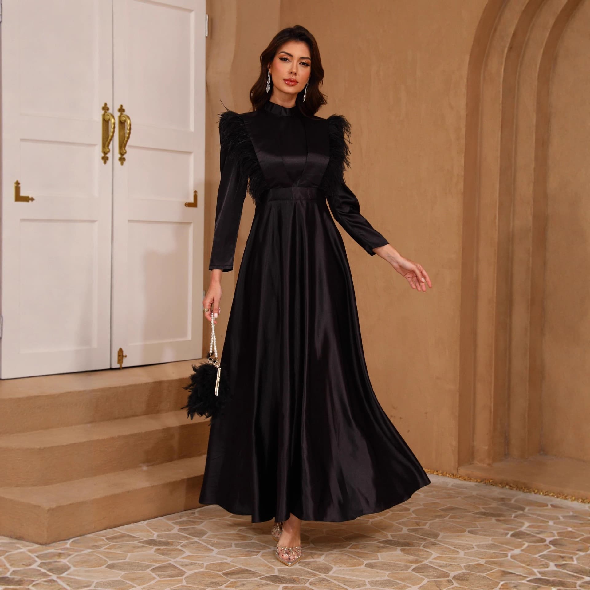 Cross-border new factory direct sales fashion women's long dress gown