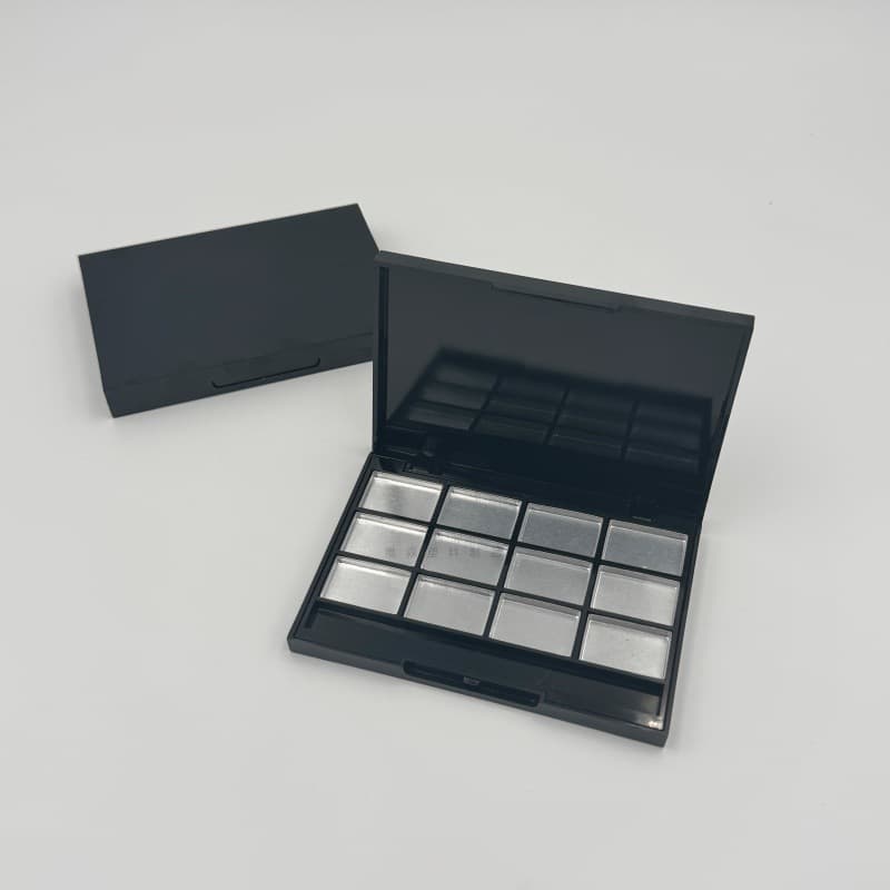 In Stock Rectangular Black 12-Color Gel Polish Box 12-Slot Solid Gel Polish Empty Box