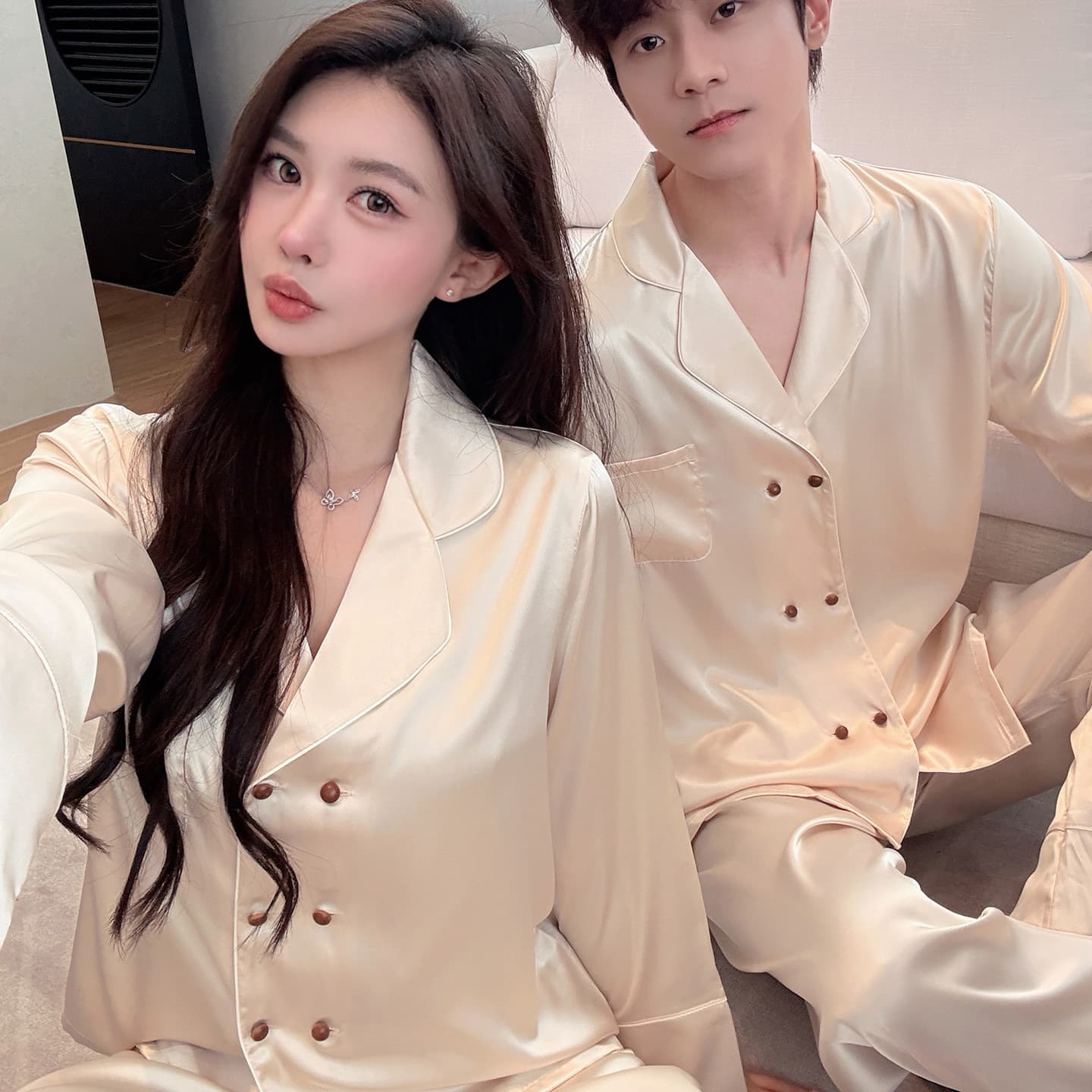 Xiaohongshu Same Style Private Custom Embroidered Women's Pajamas, Gift for Best Friend, Mom, Couple Birthday Gift Premium Gift Box Set