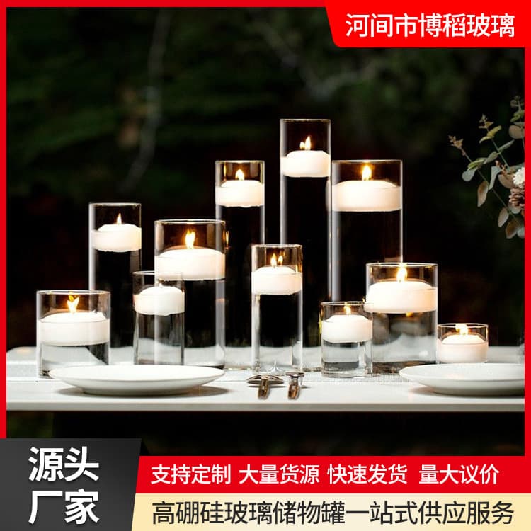 Glass Candle Holder for Valentine's Day Romantic Candlelight Dinner Atmosphere Birthday Party Hotel Wedding Candle Cup Tabletop
