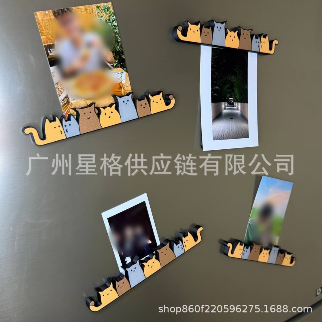 Cross-border new Cat Fridge Sticker kitchen home cat refrigerator sticker picture holder refrigerator photo album holder