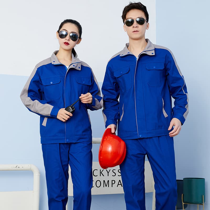 Thickened Pure Cotton Spring Autumn Workwear Set Men's Long Sleeve Welding Protection Clothing Breathable Casual Suit