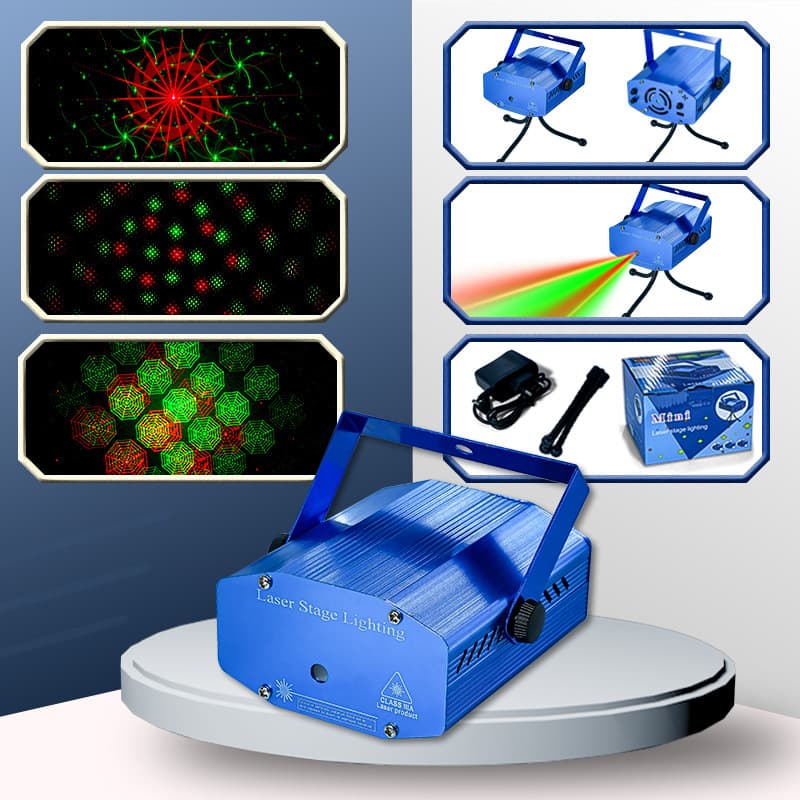 Factory Price Mini Laser Stage Light Red Green Laser Sound Activated Classic Cross-Border Laser Light