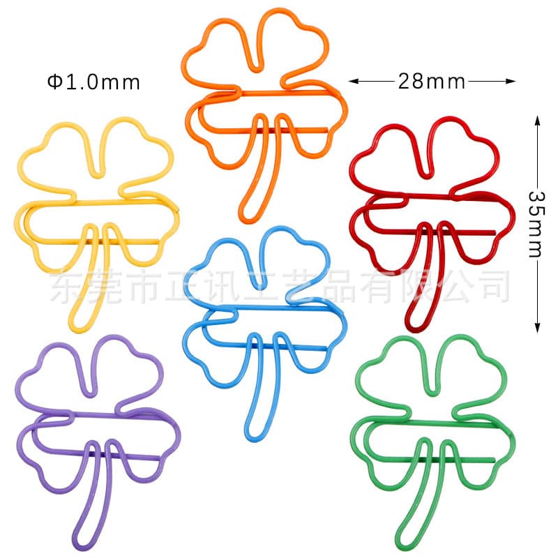 Lucky Ins Four-leaf Clover Paper Clips High-value Novelty Paper Clips Gift Scrapbooking Decorative Fixed Paper Clips