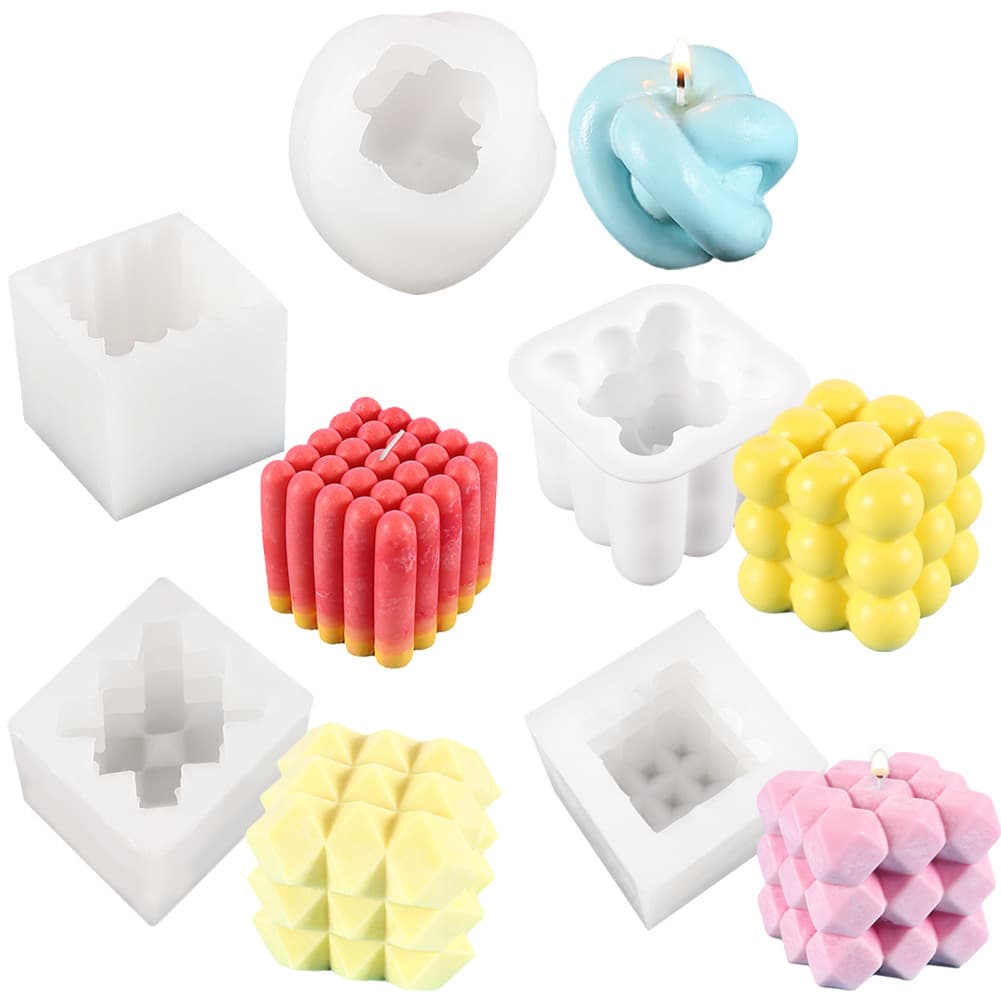 Rubik's Cube Shape Flip Sugar Silicone Mold DIY Baking Ice Cream Jelly Mousse Cake Mold Drop Glue Soap Candle