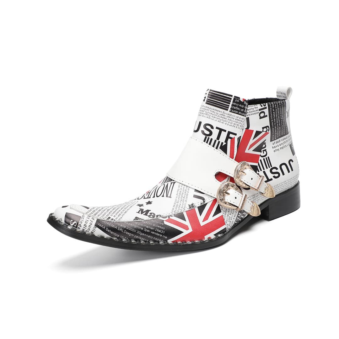 Chelsea Martin Boots Men Winter Autumn High Top British Style Red Long Work Leather Boots Men Slip-on Smoke Tube Boots