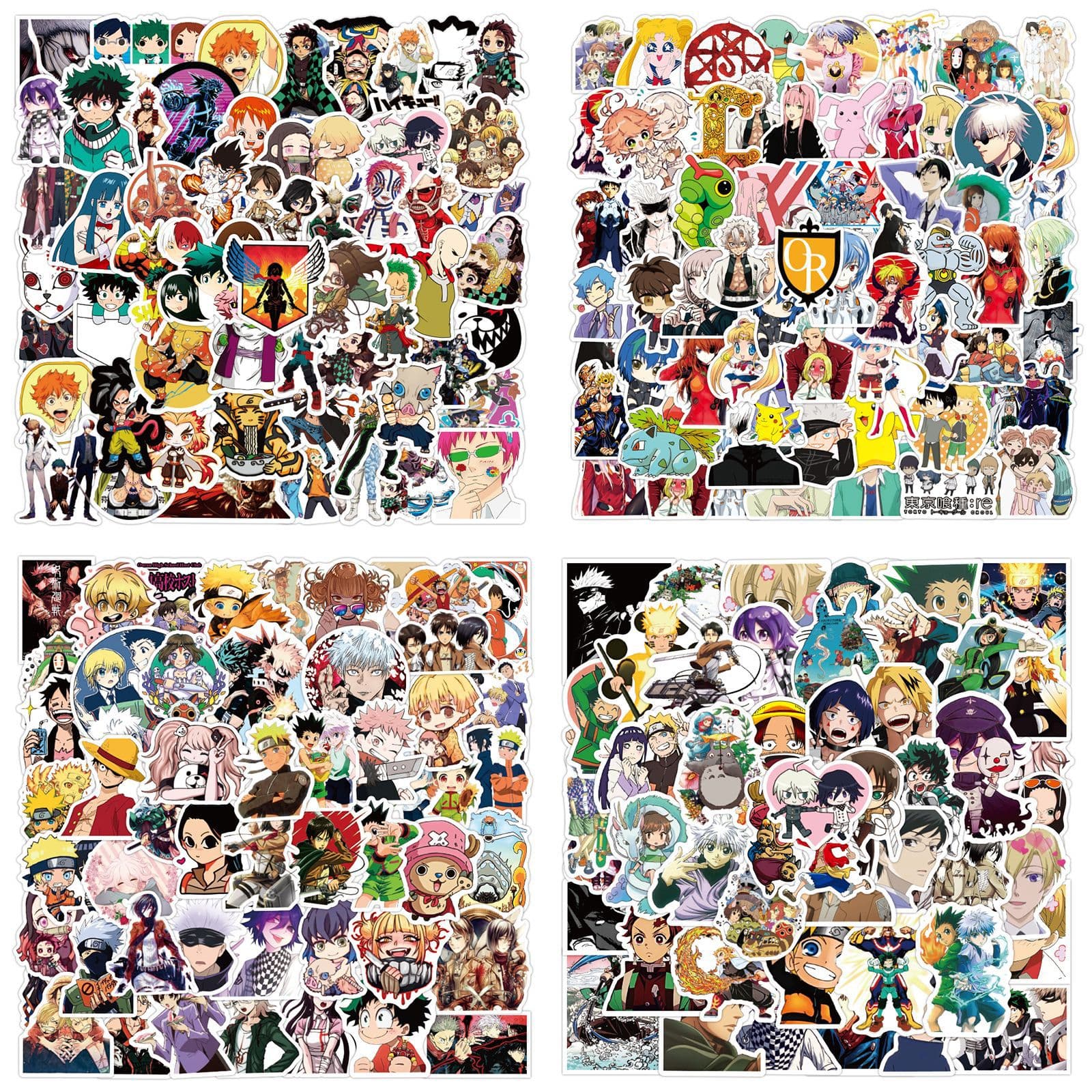200pcs New Mixed Anime Graffiti Stickers Waterproof for Luggage Laptop Skateboard Removable Stickers Wholesale