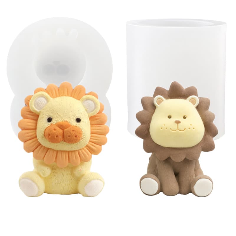 3D Little Lion Silicone Mold DIY Scented Candle Plaster Decoration Cake Decoration Handmade Soap Mold