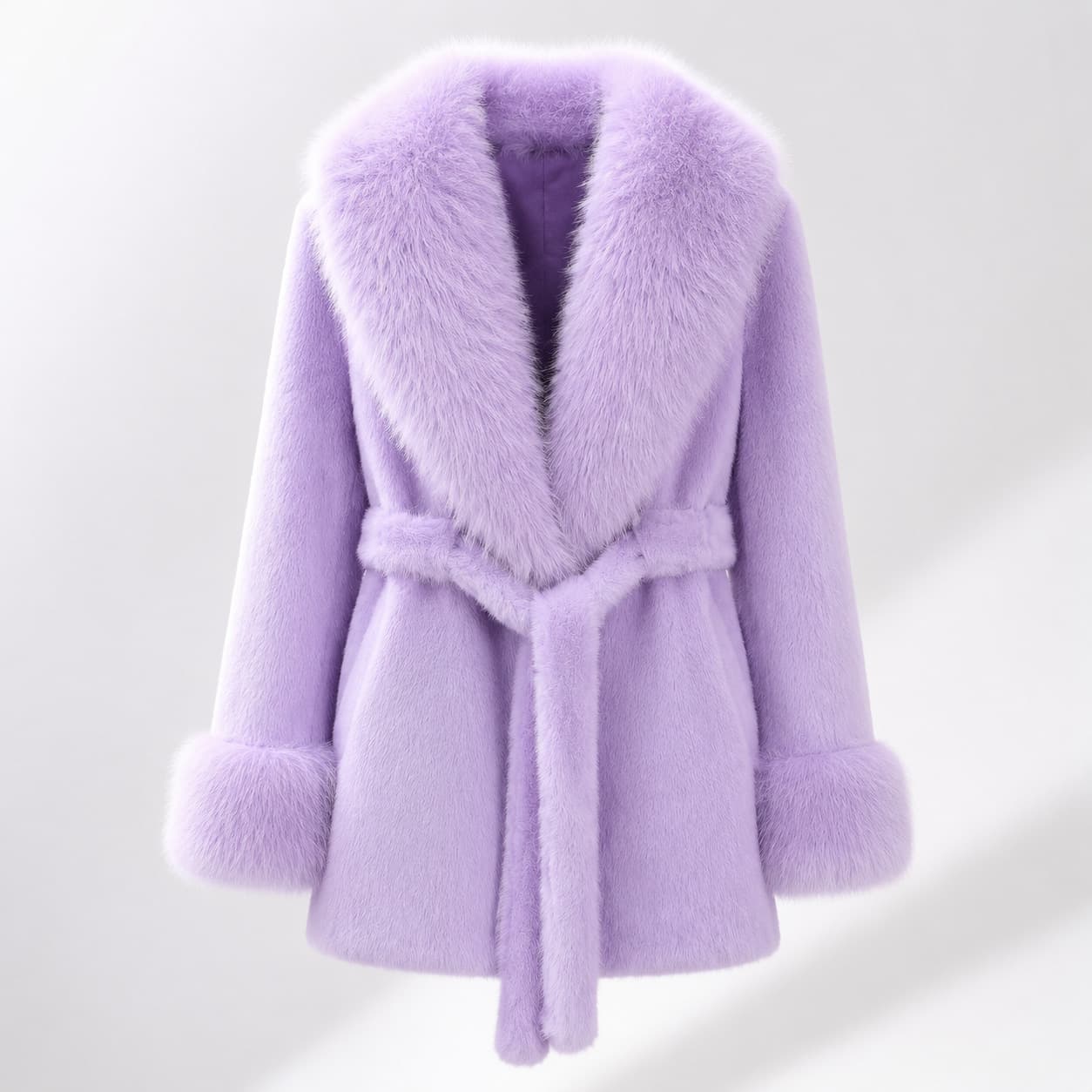 New Fall/Winter Faux Mink Women's Mid-Length Luxury Style Large Fur Collar Cross-Border Faux Fur Plus Size Coat