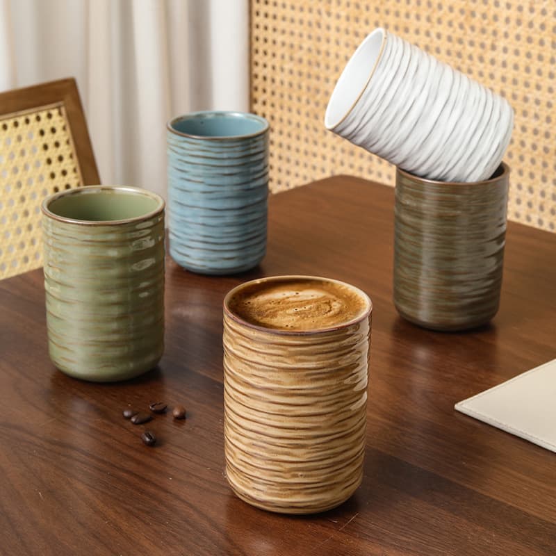Vintage Coffee Cup Handmade Japanese Sushi Cup Straight Cup Master Cup Distressed Water Cup Master Cup Milk Cup