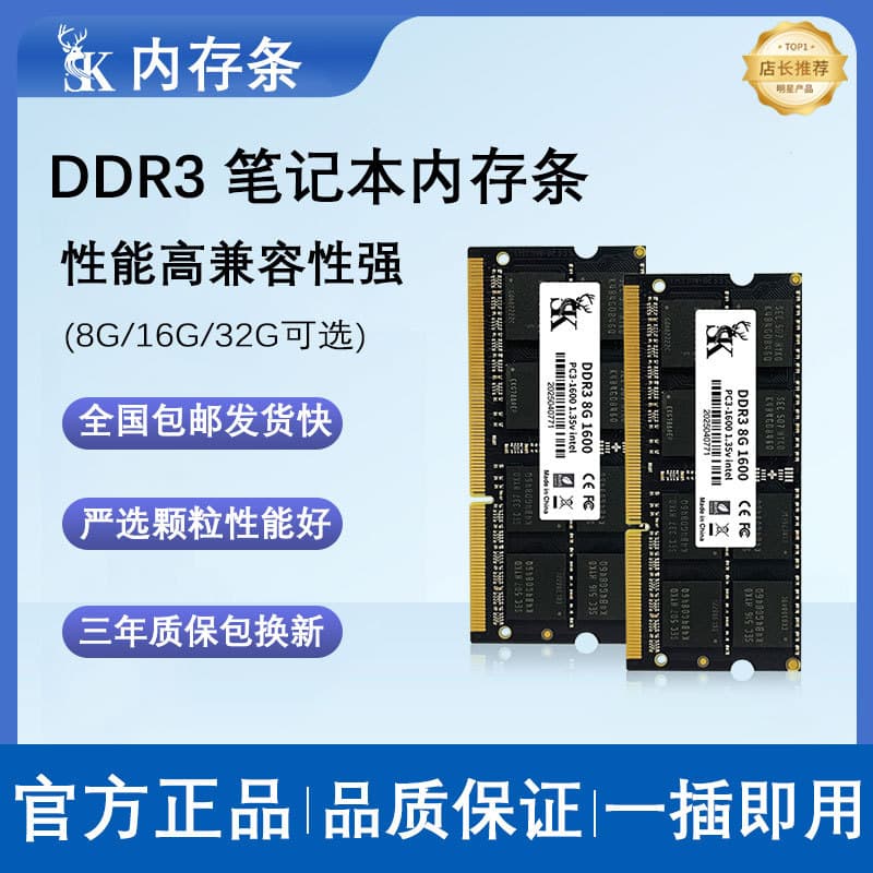DDR3 Laptop Memory Module DDR3 Computer Memory 4G/8G 1600MHz Low Voltage Computer RAM Stick