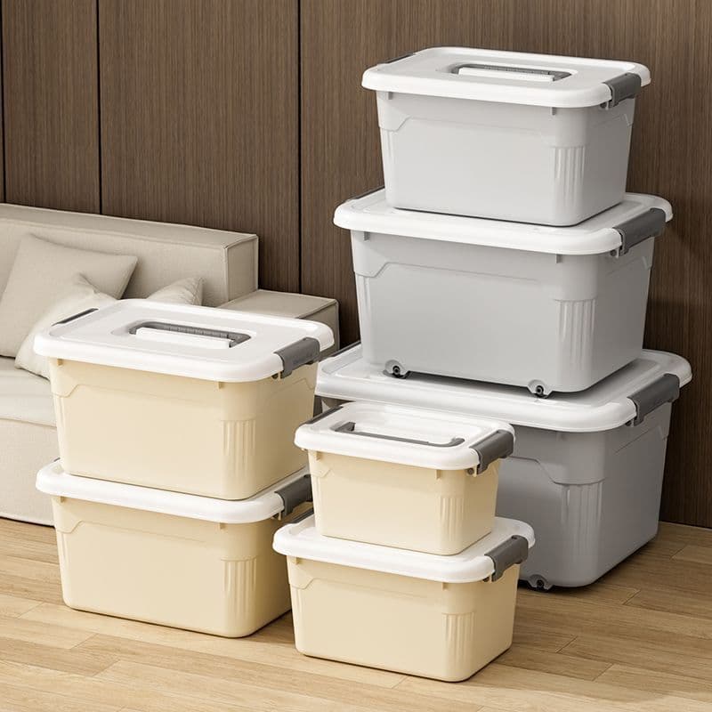 Household Student Book Storage Box with Wheels Large Organizing Bin for Clothes, Snacks, and Toys Portable Storage Box