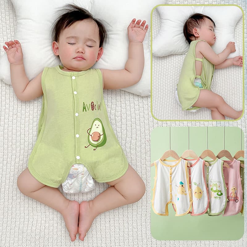 Summer Thin Newborn Baby Romper for Infants, Unisex Sleeveless Vest-Style Breathable Jumpsuit